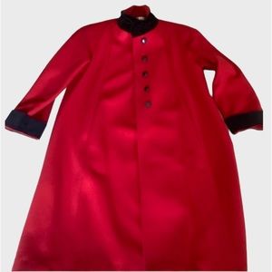 Leslie Fay vintage women’s red 100% wool with luxurious velvet coat size 6